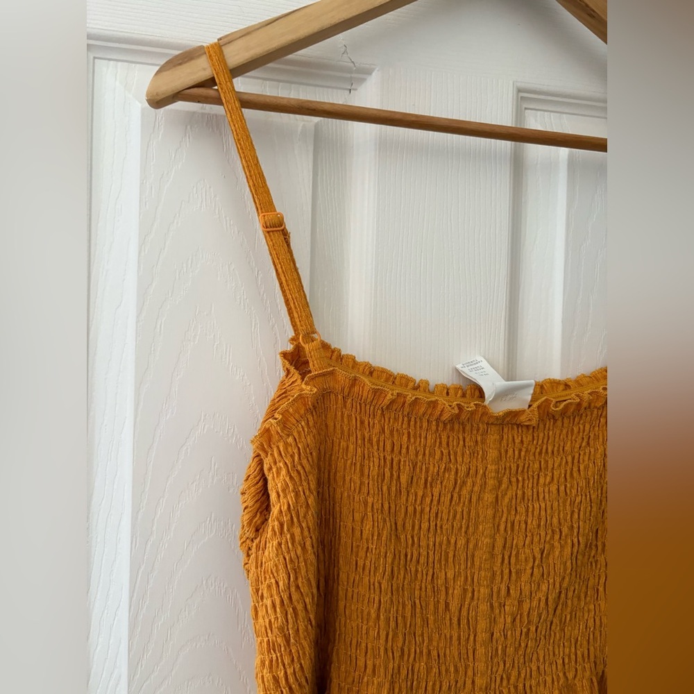 H&M Mustard Yellow Smocked Midi Sundress - Picture 6 of 12